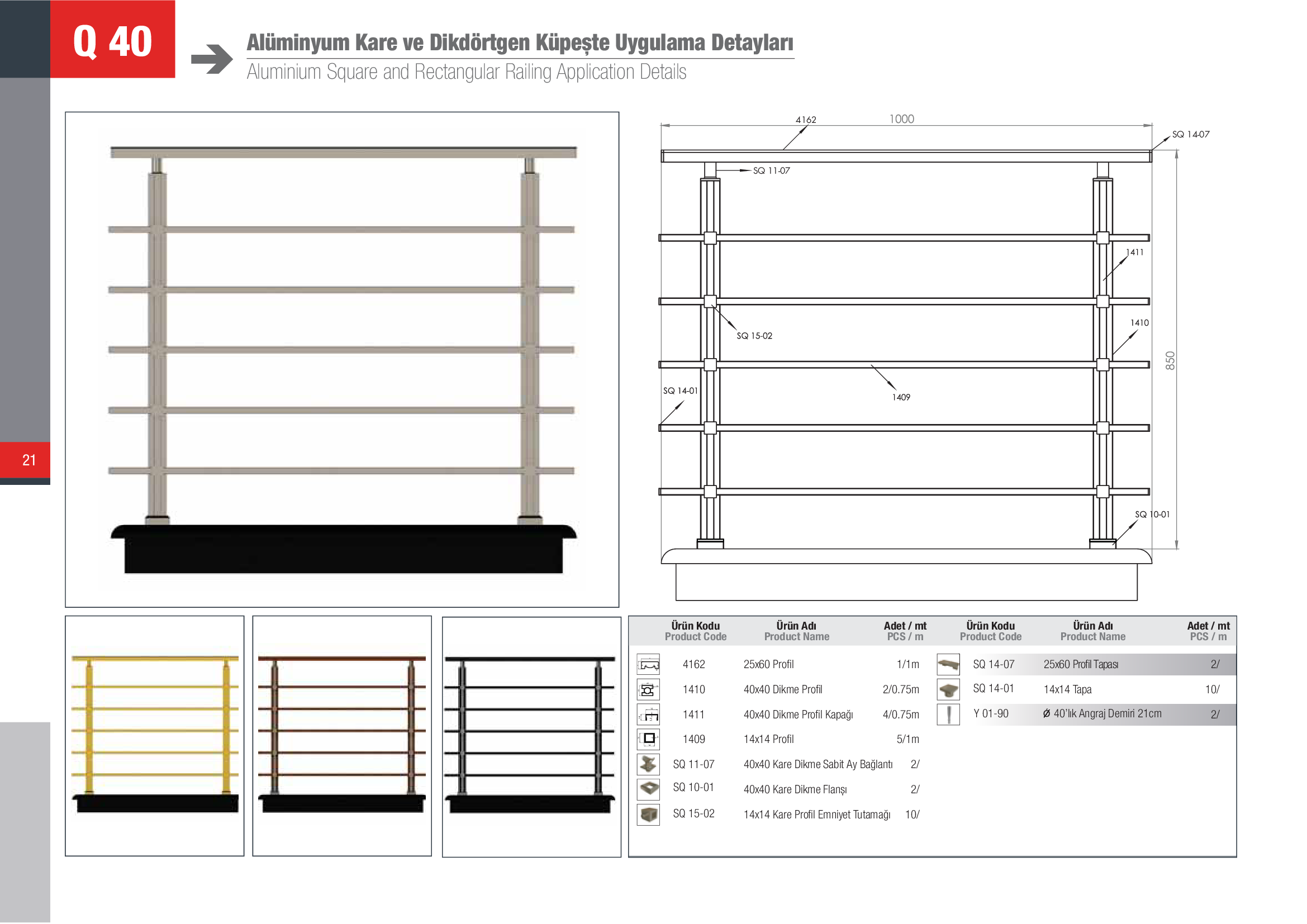 Küpeşte Kare Sistemleri 16